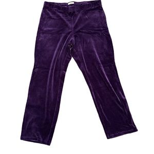 Talbots purple velour straight leg pant. LP. GUC
